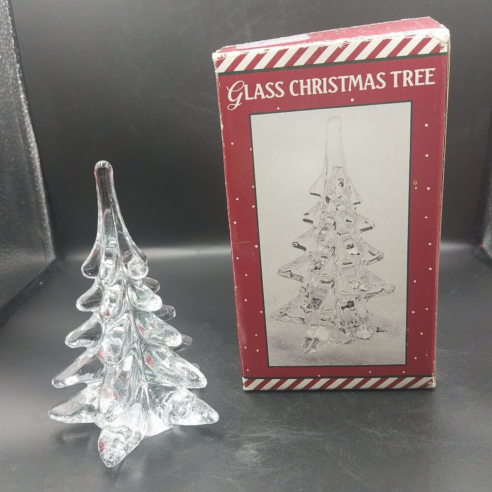 Vintage Clear Glass 6" Christmas Tree Made in Taiwan Dayton Hudson Corporation